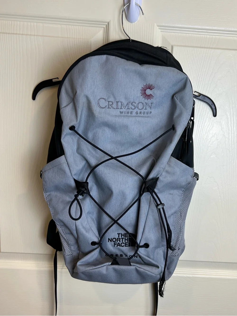 The North Face Light Gray Crestone Backpack with Black Accents